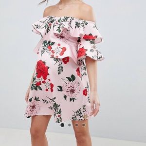 ASOS floral Maternity shift off shoulder dress NWT